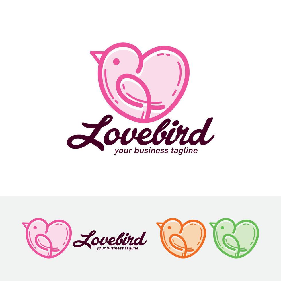 liefde vogel vector logo ontwerp