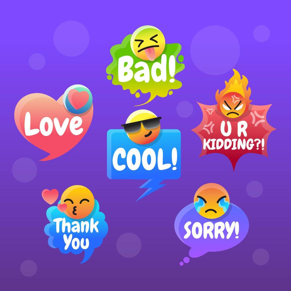 emoji chat bubble verloop vector