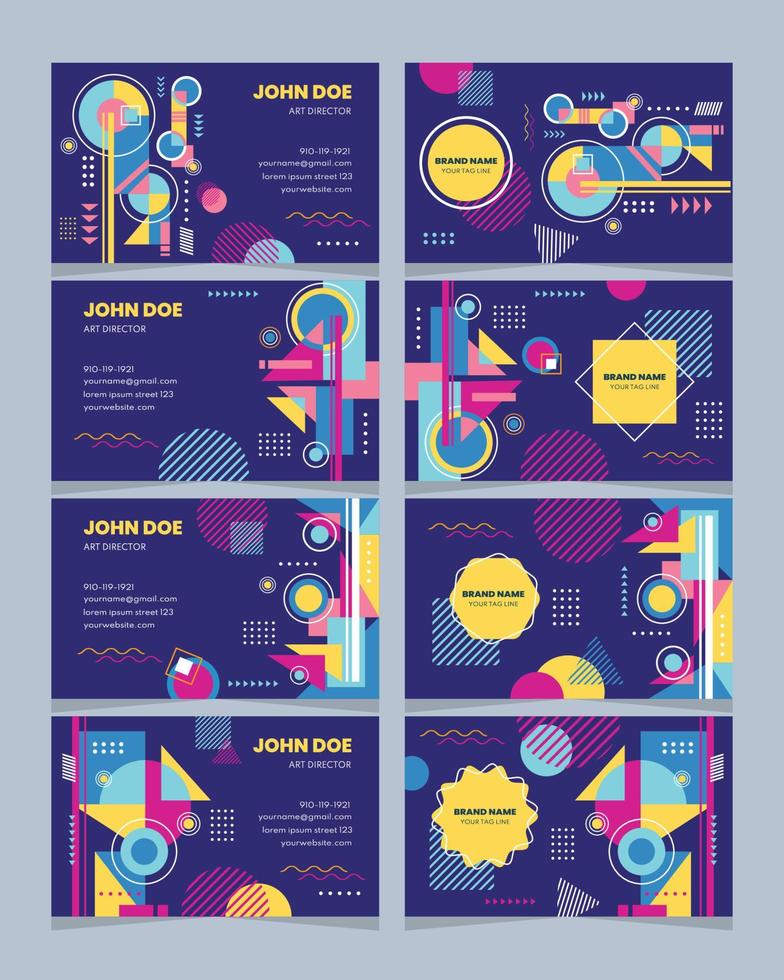 kleurrijke geometrische visitekaartjeverzameling vector