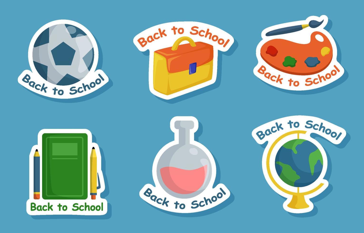 nieuwe normale terug naar school stickerset vector