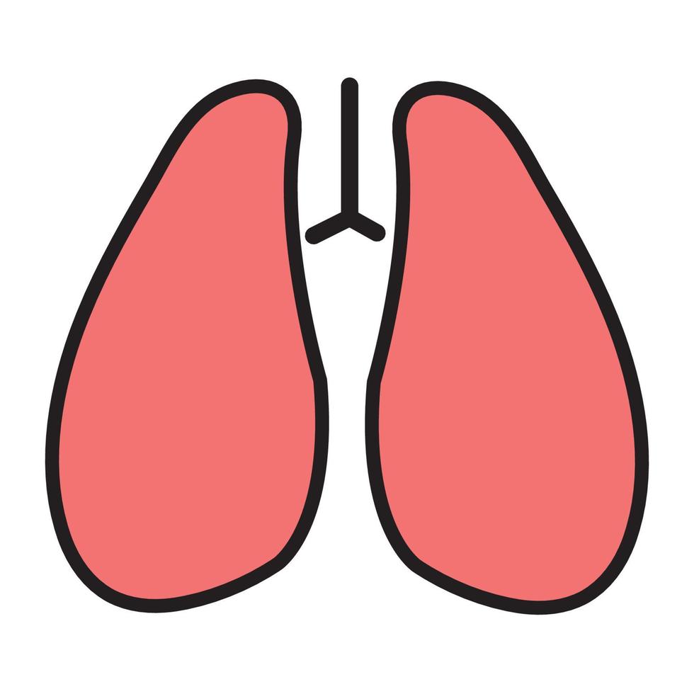 longen icoon voor website, symbool, presentatie bewerkbare vector