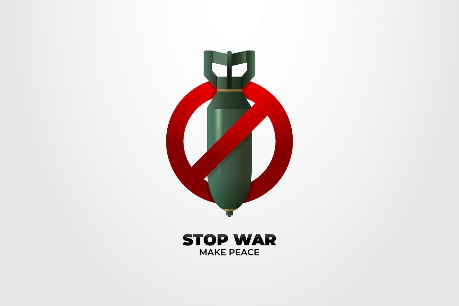 stop oorlog maak vrede vector posterontwerp, minimalistische ontwerp illustratie banner