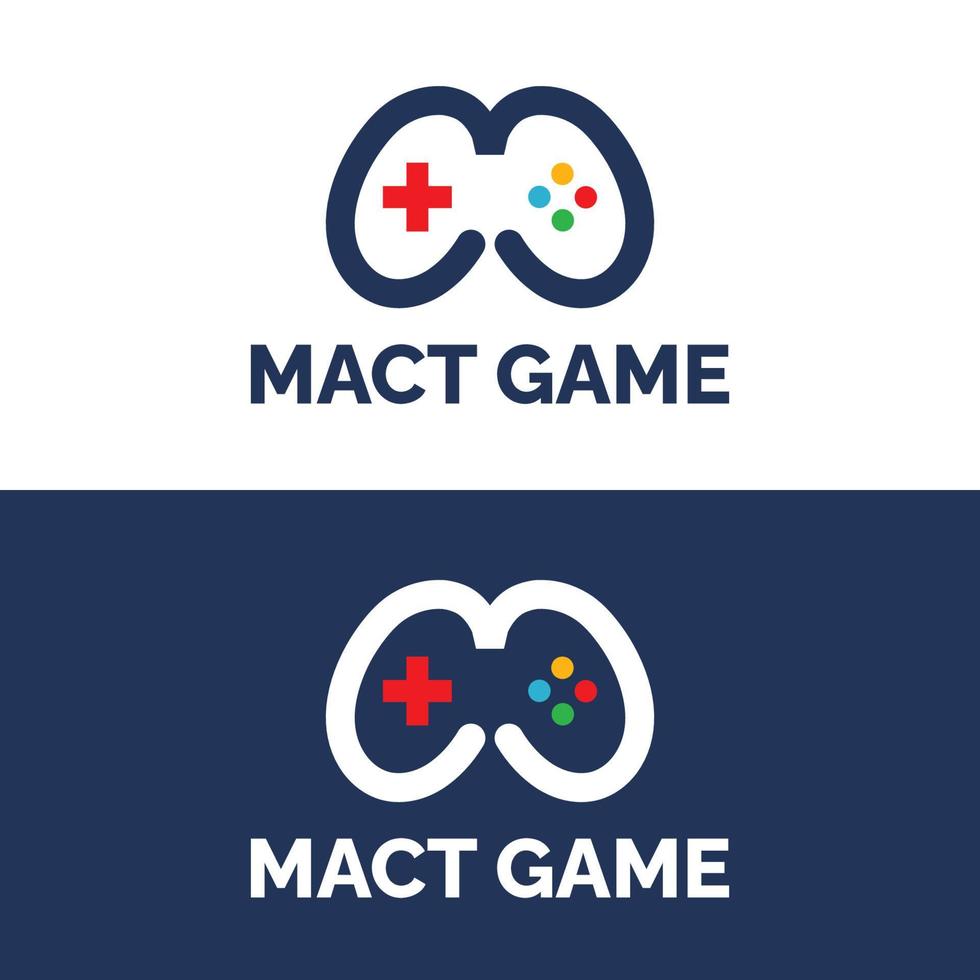 m brief spel logo vector. ontwerp logo-type sjabloon voor gamebedrijf of service. vector