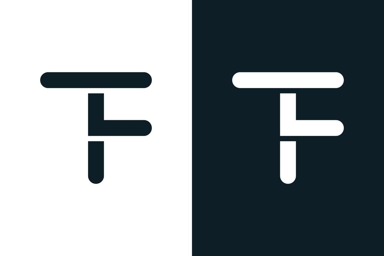 minimalistische abstracte letter tf logo vector in eps-10. dit logo-pictogram neemt met twee abstracte vormen op in het creatieve proces.