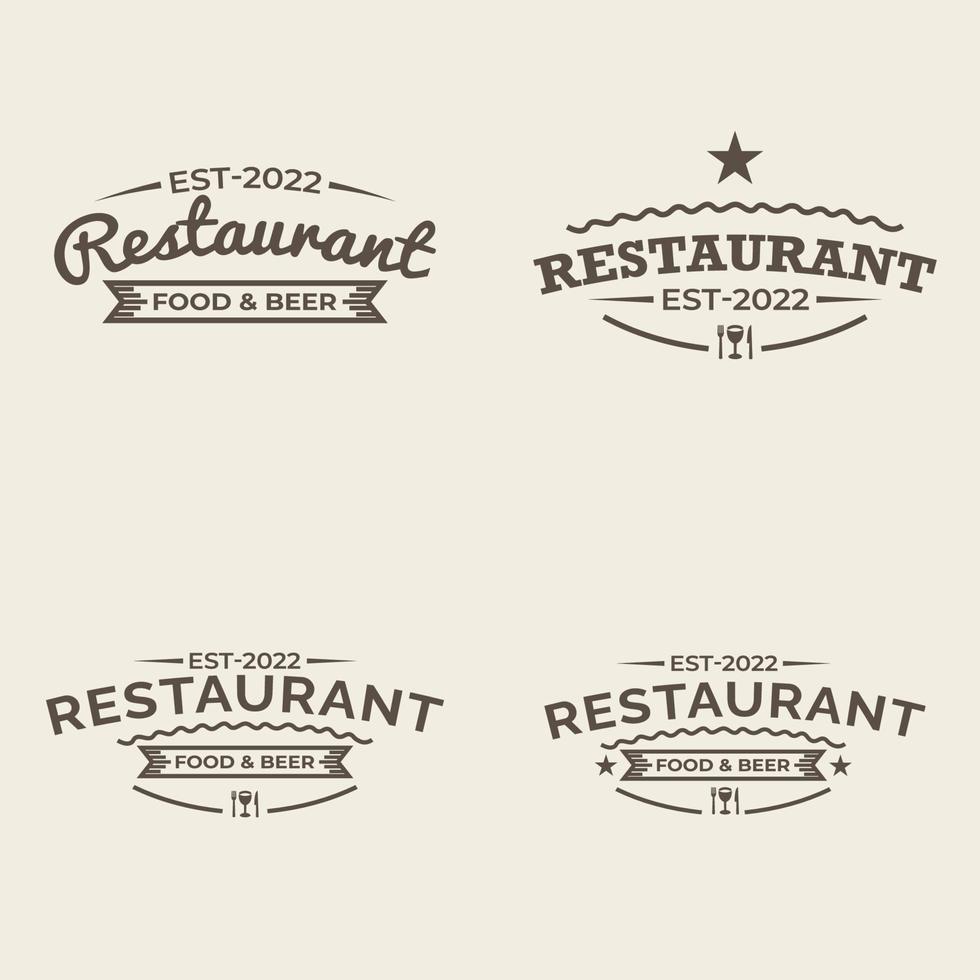 sjablonen voor restaurantlogo's instellen vectorillustratie goed voor badge voor eten en drinken vector