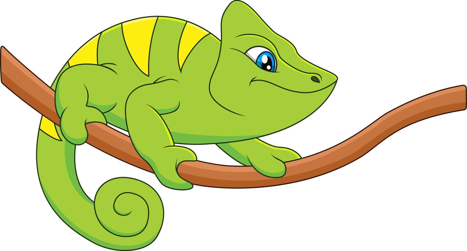 leuke en schattige kameleon cartoon vector