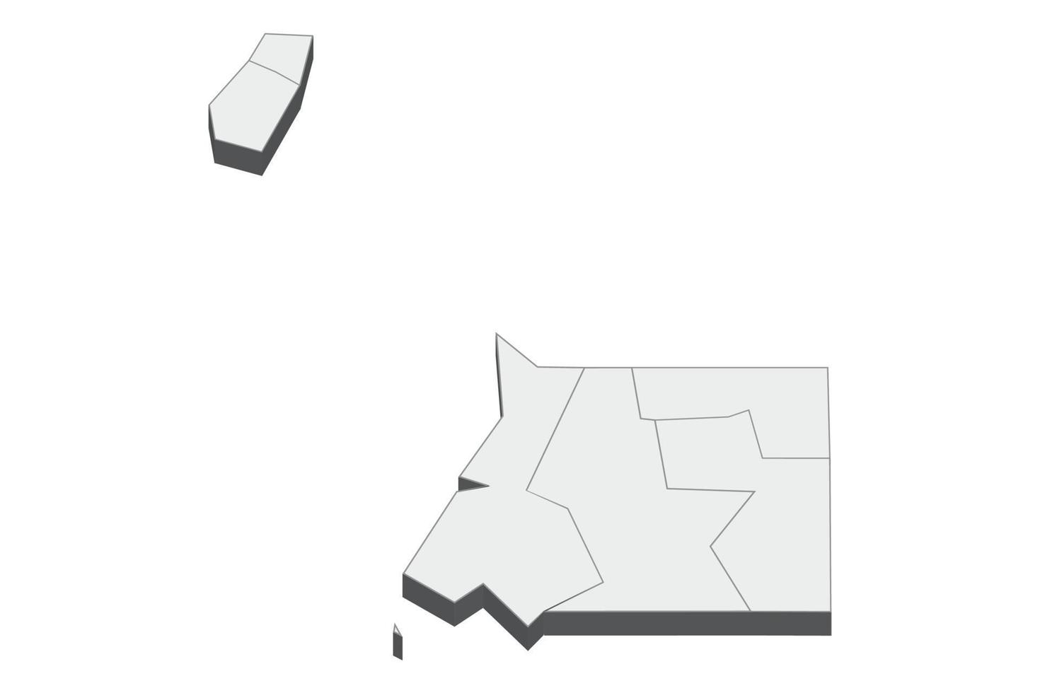 3D-kaartillustratie van Equatoriaal-Guinea vector