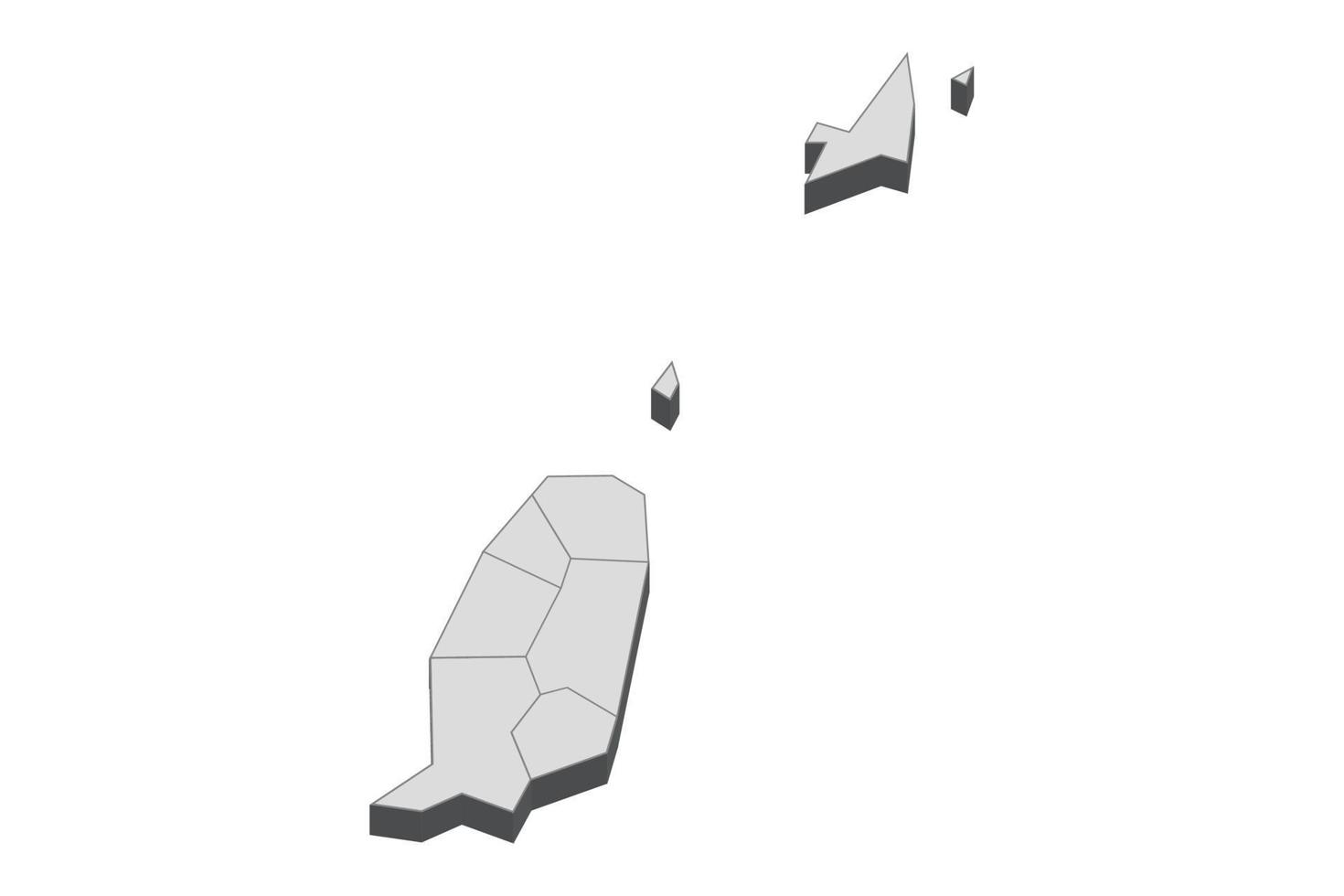 3d kaartillustratie van grenada vector