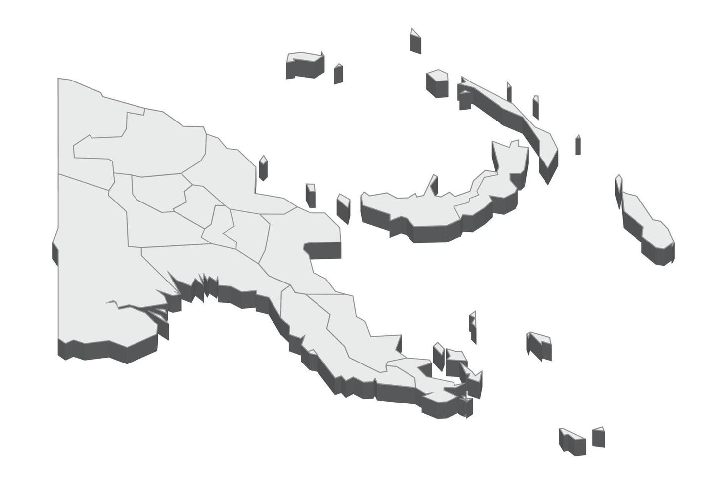 3D-kaartillustratie van Papoea-Nieuw-Guinea vector