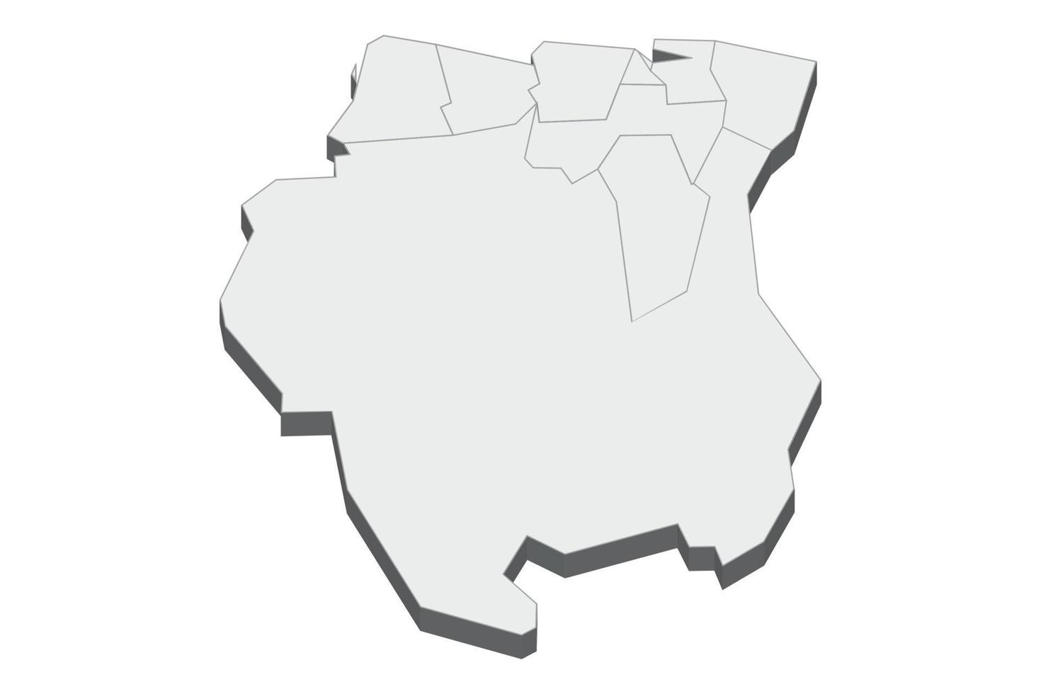 3d kaartillustratie van suriname vector