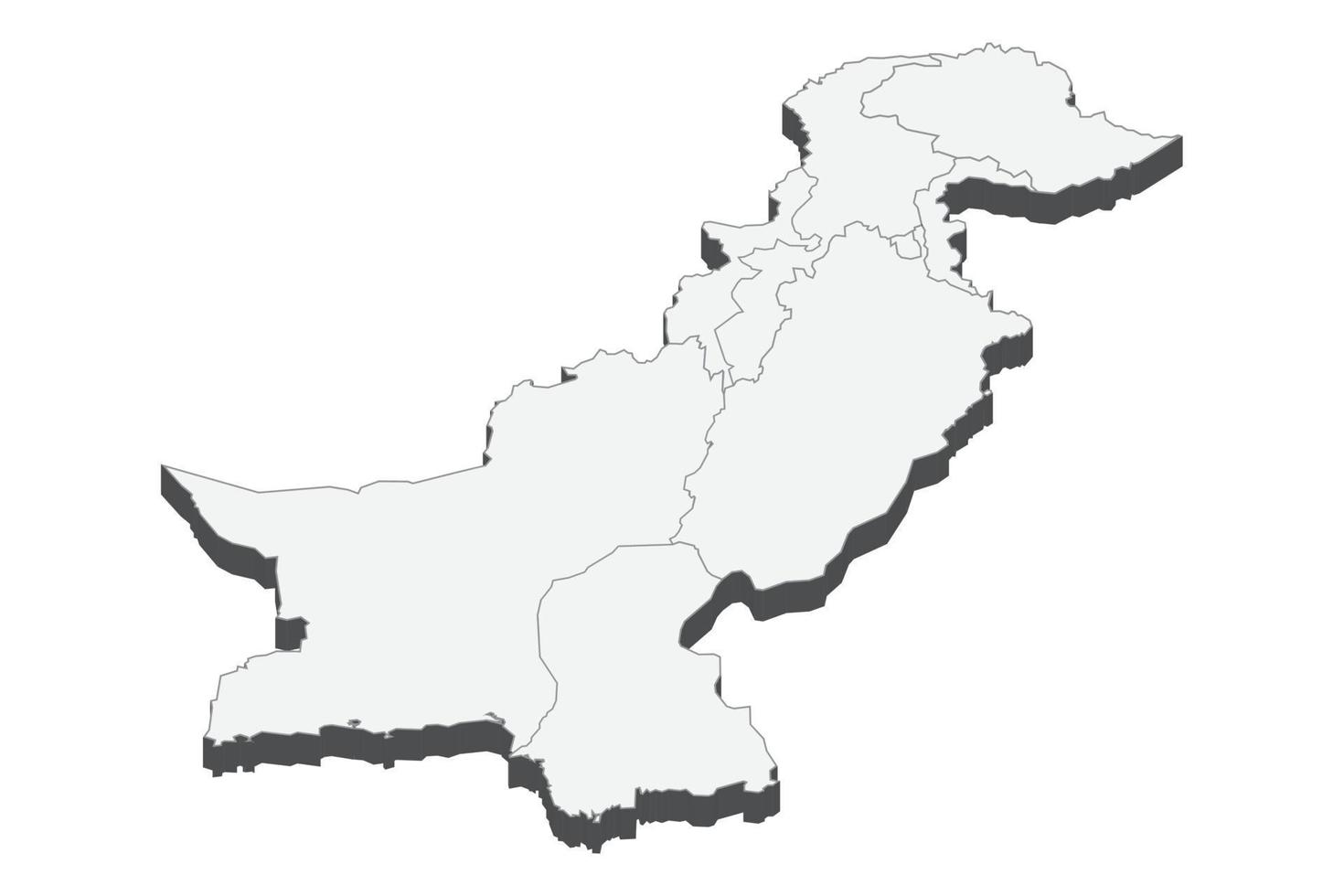 3D-kaart illustratie van pakistan vector