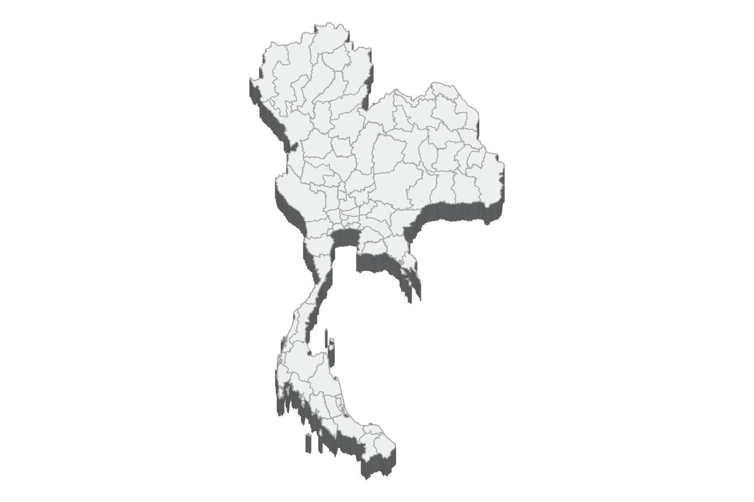 3d kaartillustratie van thailand vector