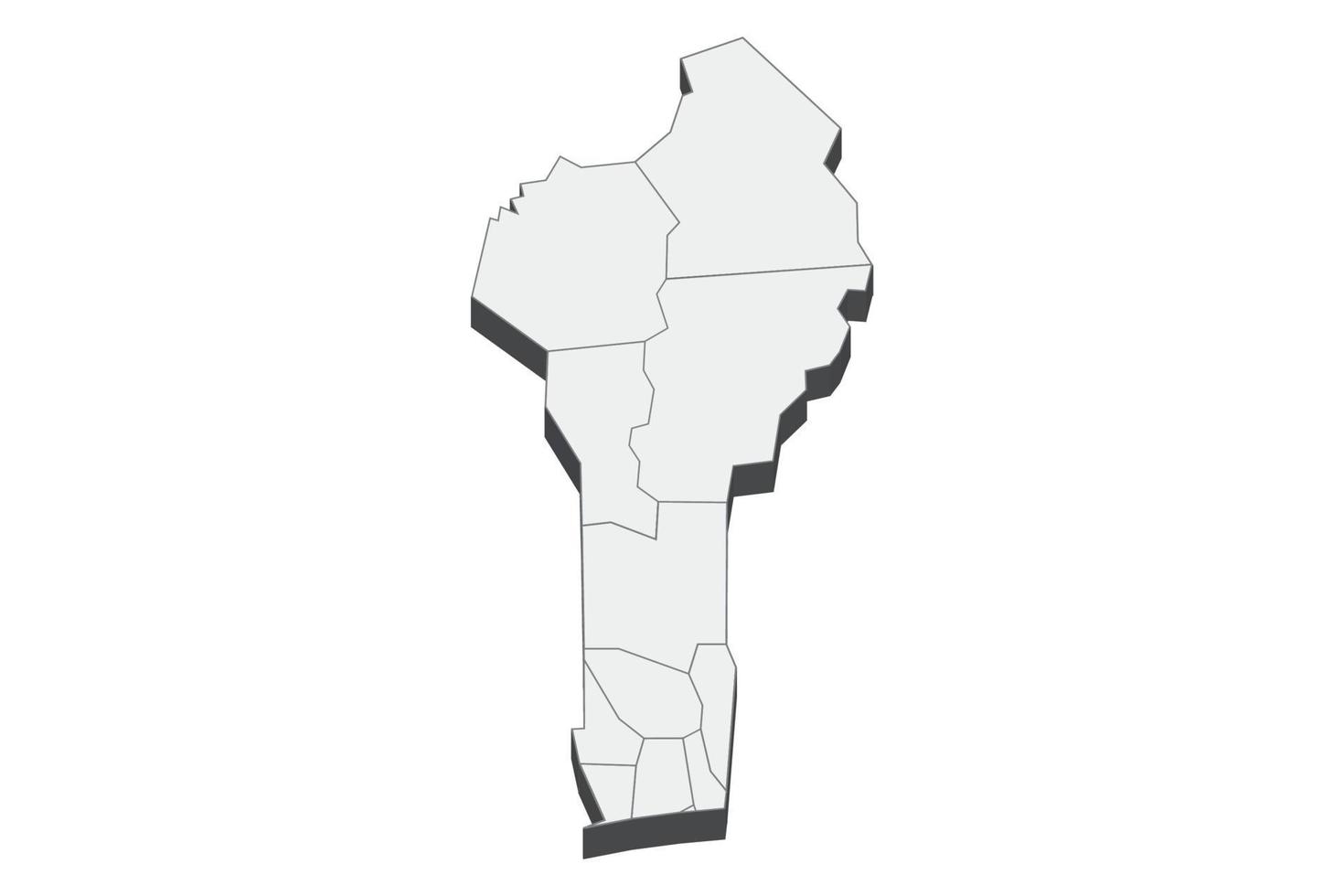 3D-kaart illustratie van benin vector