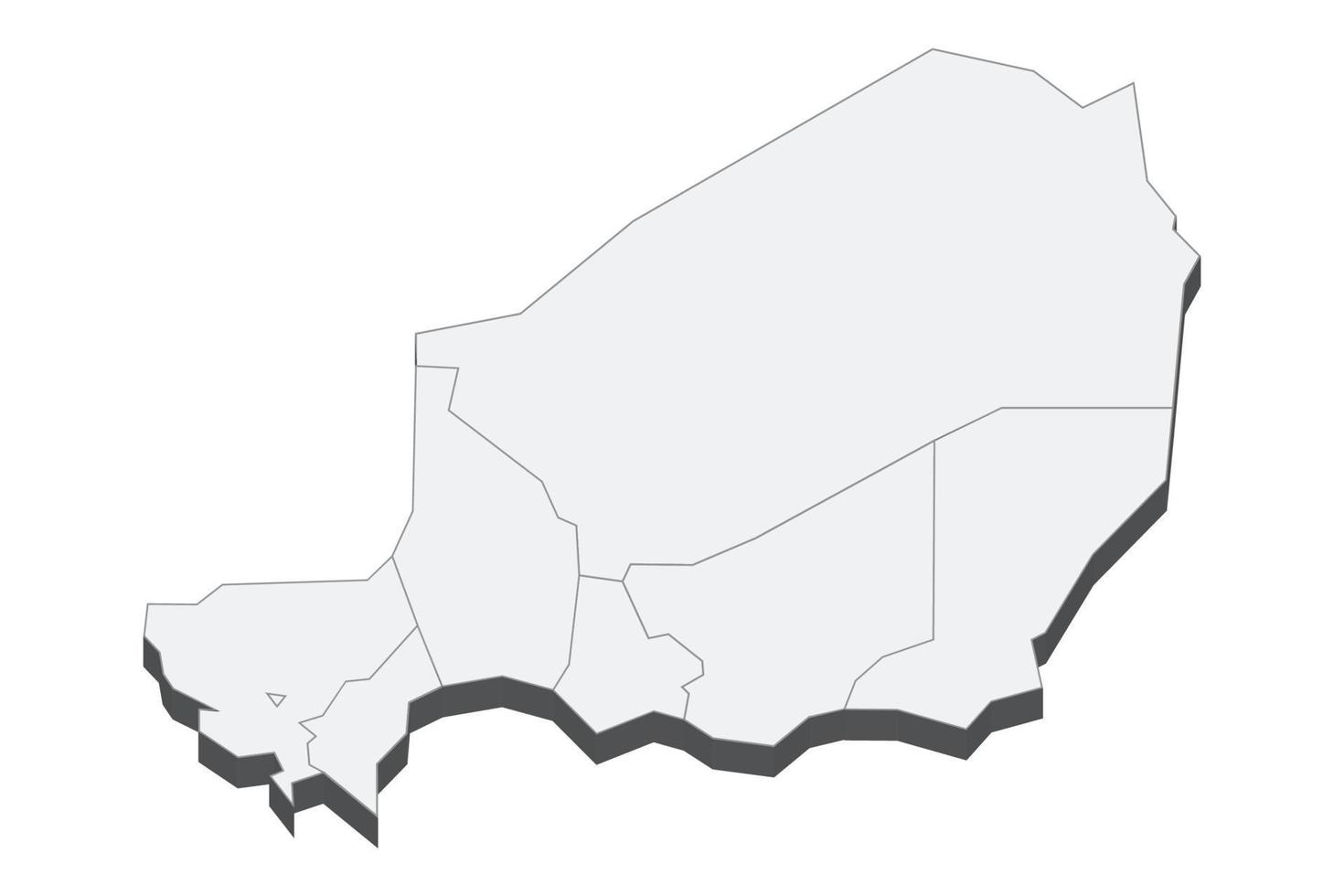 3D-kaart illustratie van niger vector