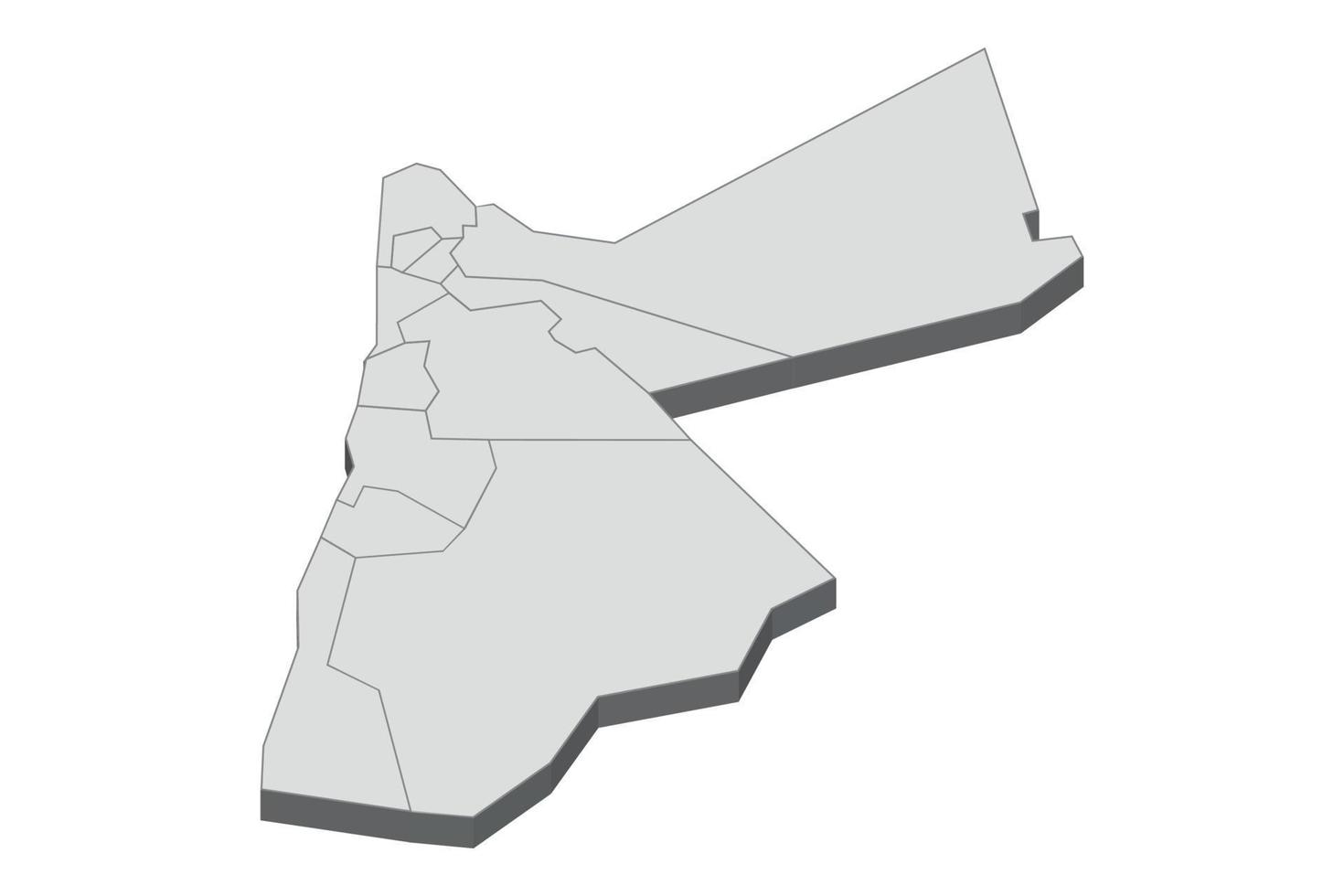 3D-kaart illustratie van Jordanië vector