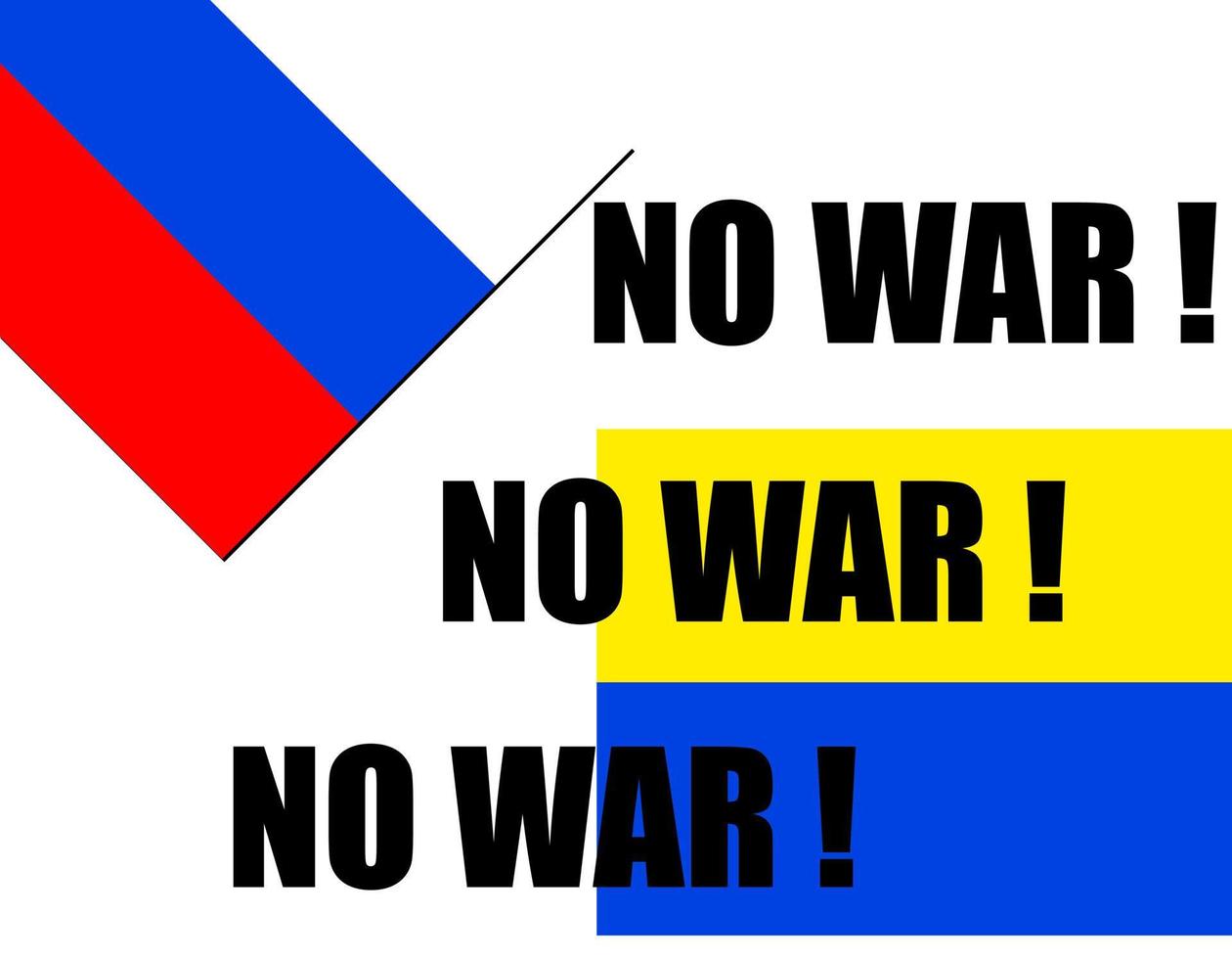 geen oorlog. het conflict tussen rusland en oekraïne. oorlog in Oekraïne vector