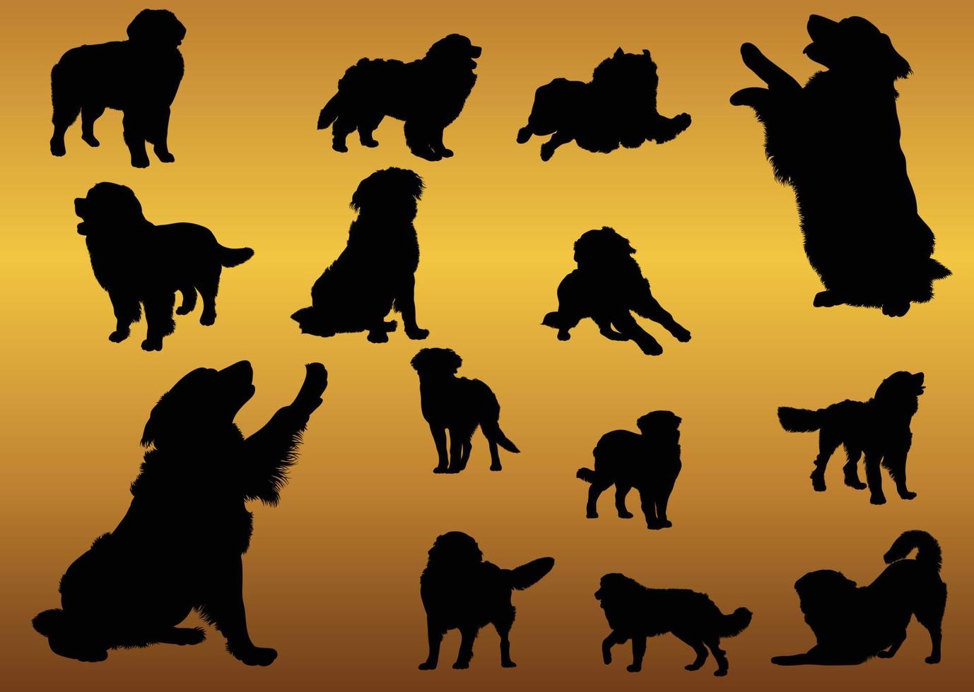 huisdieren honden silhouet vector collectie