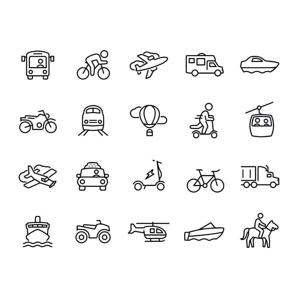 vervoer lijn iconen vector design