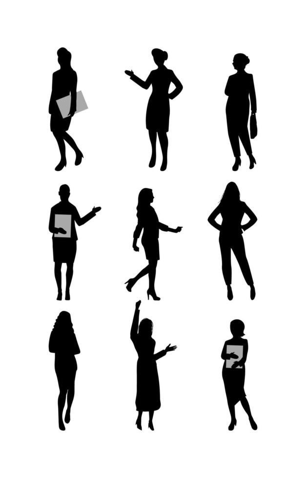 zakelijke vrouwen silhouetten vector