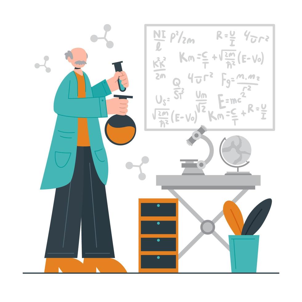 professor in laboratorium vector