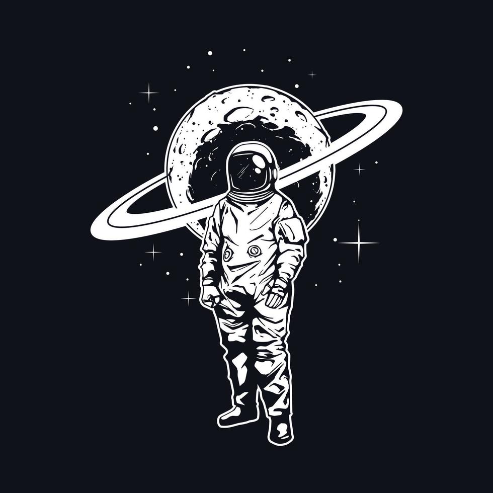 astronaut en planeet illustratie vector