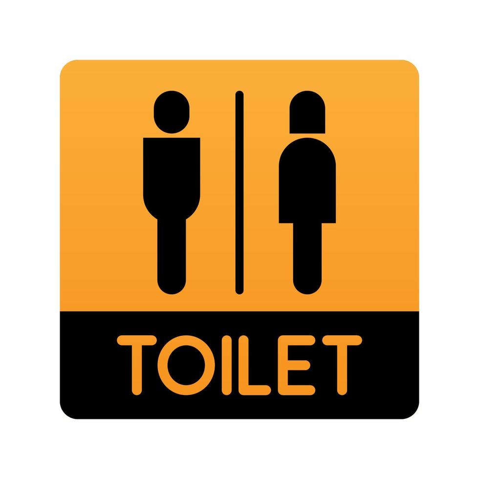 man vrouw of man vrouw toilet toilet teken logo zwart silhouet stijl in gele doos vector