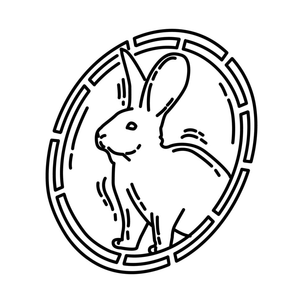 konijn symboolpictogram. doodle hand getrokken of schets pictogramstijl. vector