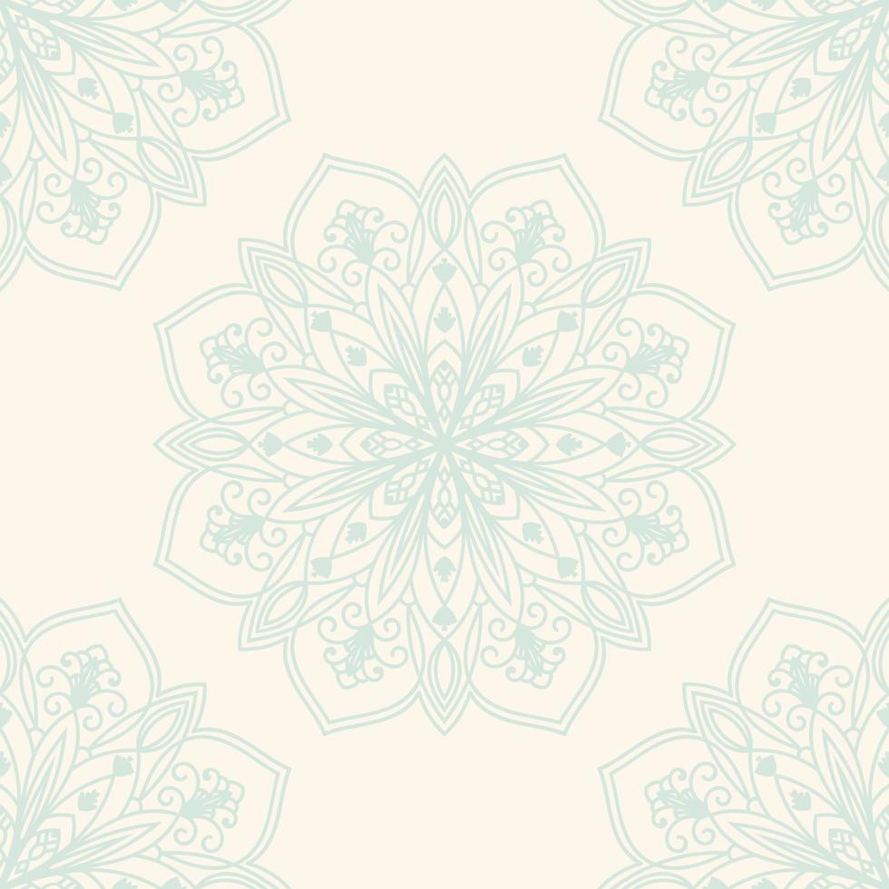 fantasie naadloos patroon met decoratieve mandala. abstracte ronde doodle bloem achtergrond. bloemen geometrische cirkel. vector