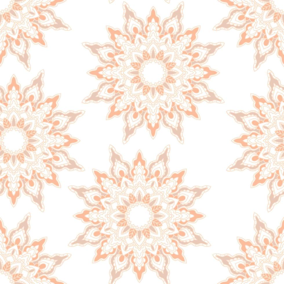 abstracte naadloze patroon met mandala bloem. mozaïek, tegel, polka dot. bloemen achtergrond. vector