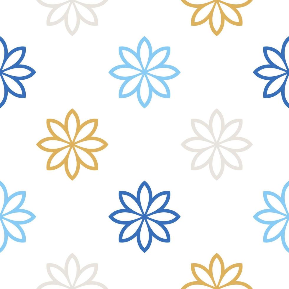 abstracte naadloze patroon met mandala bloem. mozaïek, tegel, polka dot. bloemen achtergrond. vector