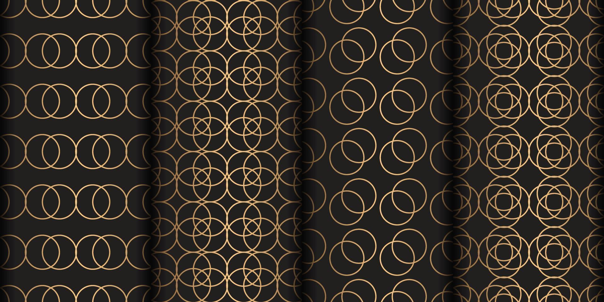 geometrische zwarte gouden naadloze patroonachtergrond vector