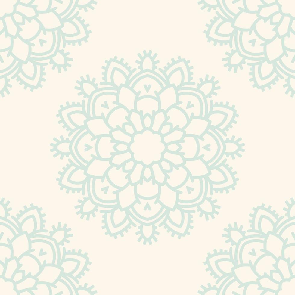 fantasie naadloos patroon met decoratieve mandala. abstracte ronde doodle bloem achtergrond. bloemen geometrische cirkel. vector