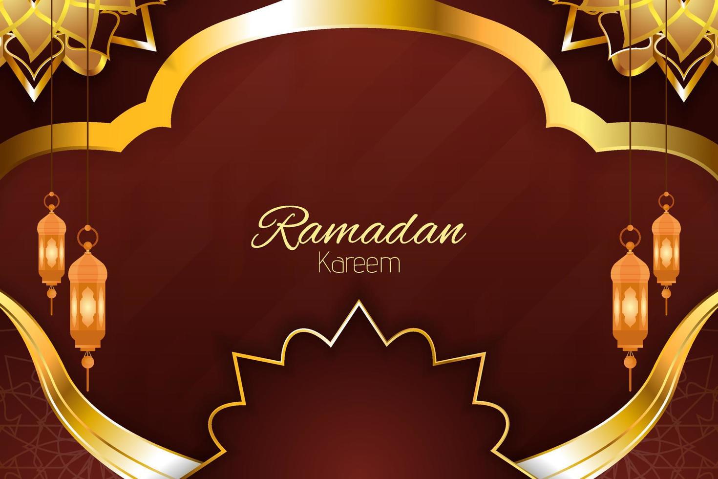achtergrond ramadan kareem islamitische stijl met rode kleur vector