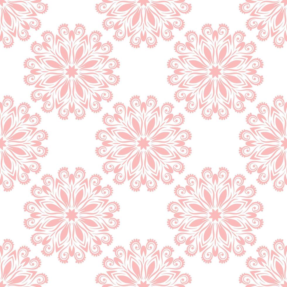 fantasie naadloos patroon met decoratieve mandala. abstracte ronde doodle bloem achtergrond. bloemen geometrische cirkel. vector