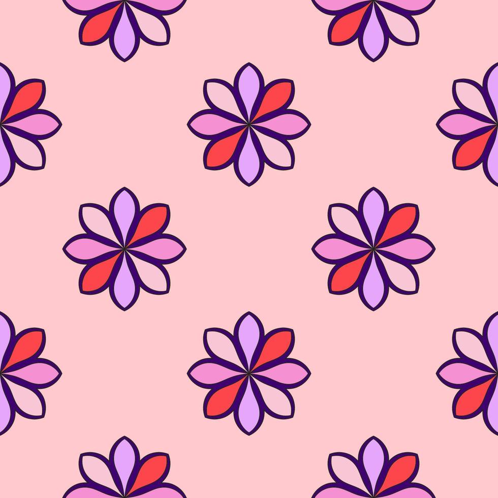 abstracte naadloze patroon met mandala bloem. mozaïek, tegel, polka dot. bloemen achtergrond. vector