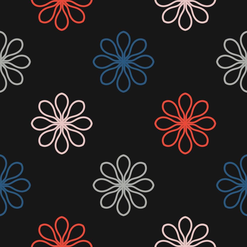 abstracte naadloze patroon met mandala bloem. mozaïek, tegel, polka dot. bloemen achtergrond. vector