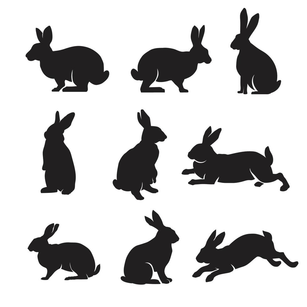 konijn silhouet vector collectie