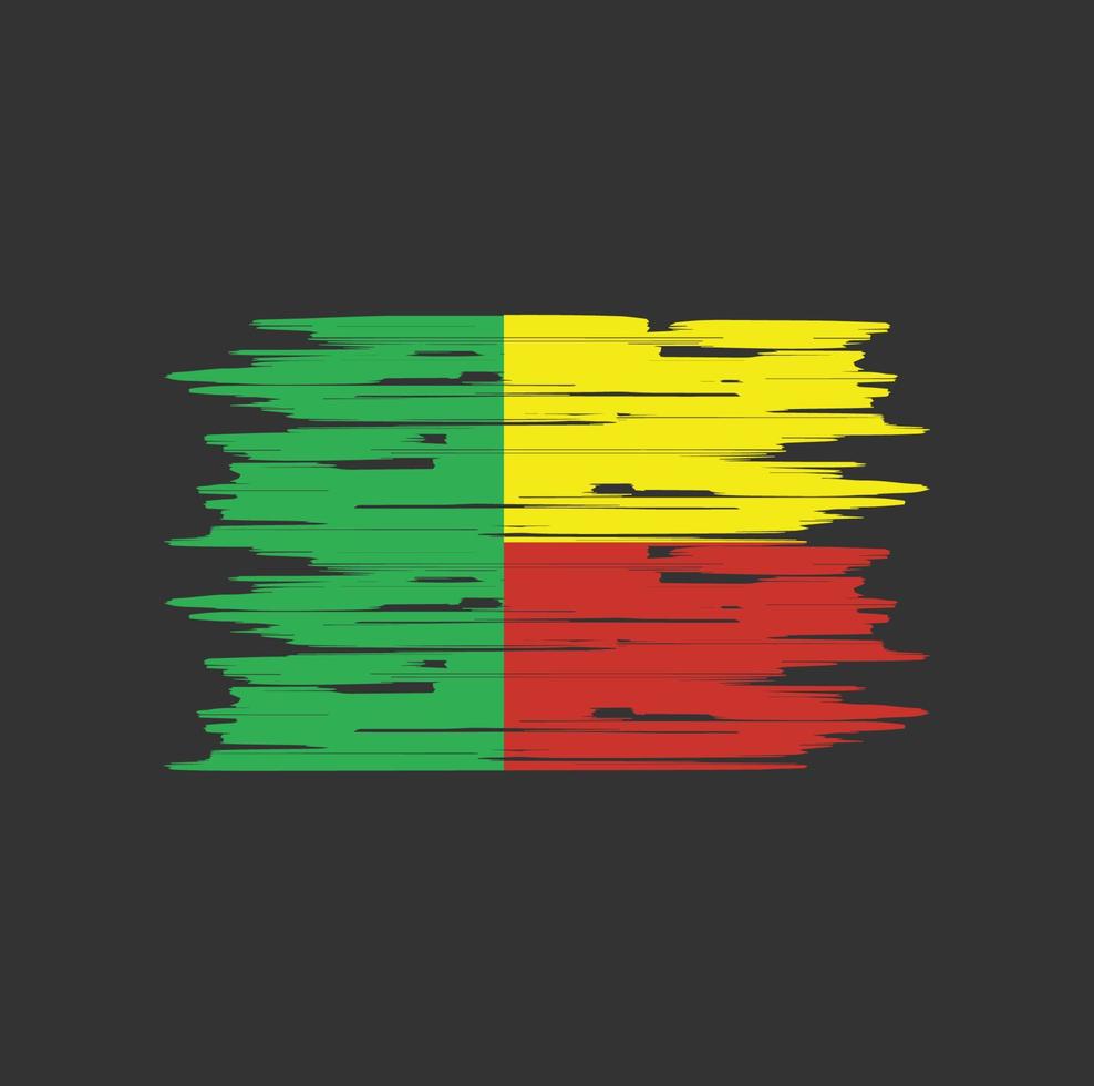 Benin vlag borstel vector