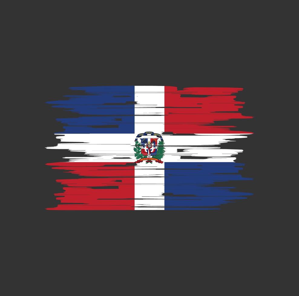Dominicaanse Republiek vlag borstel vector