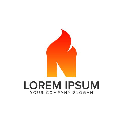 letter N ontsteking Flame logo ontwerpsjabloon concept. volledig bewerken vector