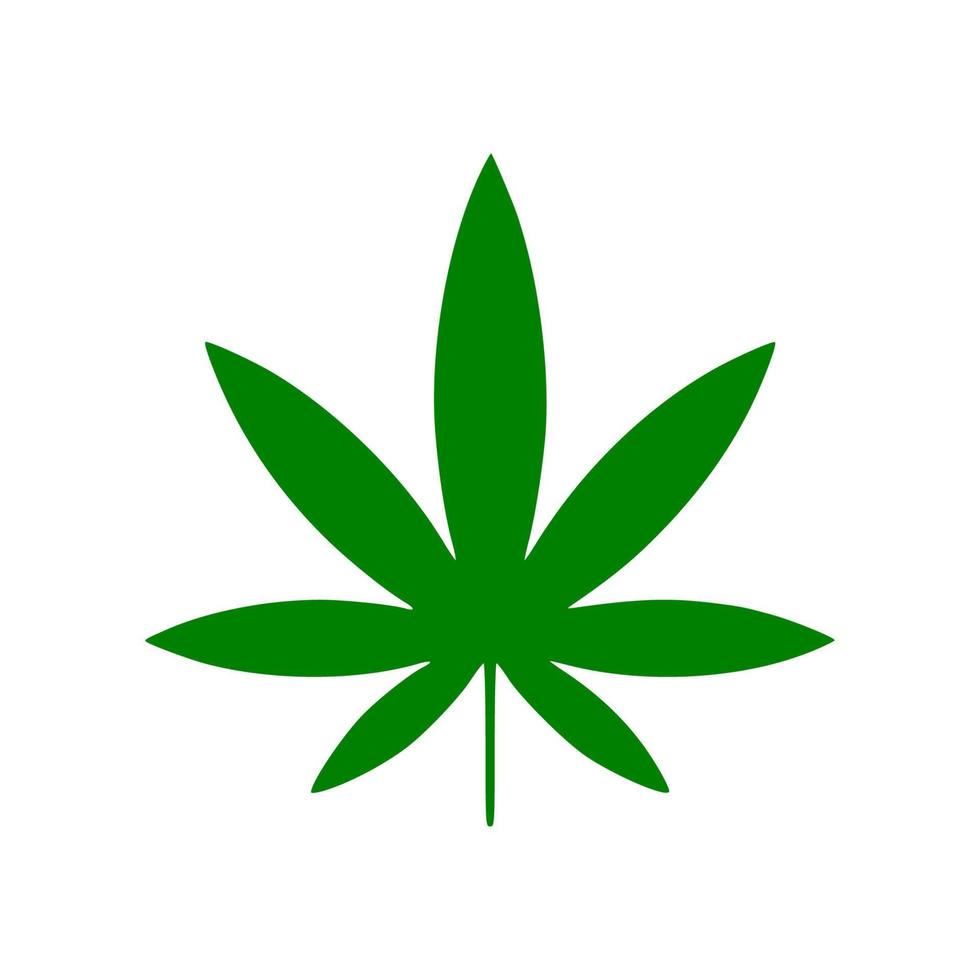 vector cannabisblad of hennep of marihuana, kruidenplant voor medische behandeling icon