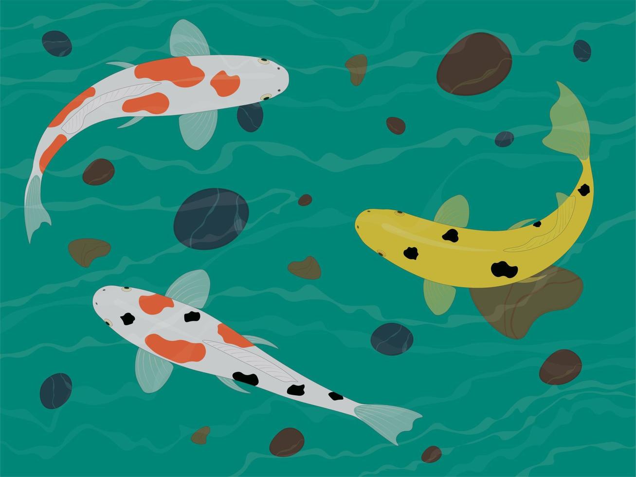 bonte gekleurde koi karper vissen onderwater vectorillustratie vector