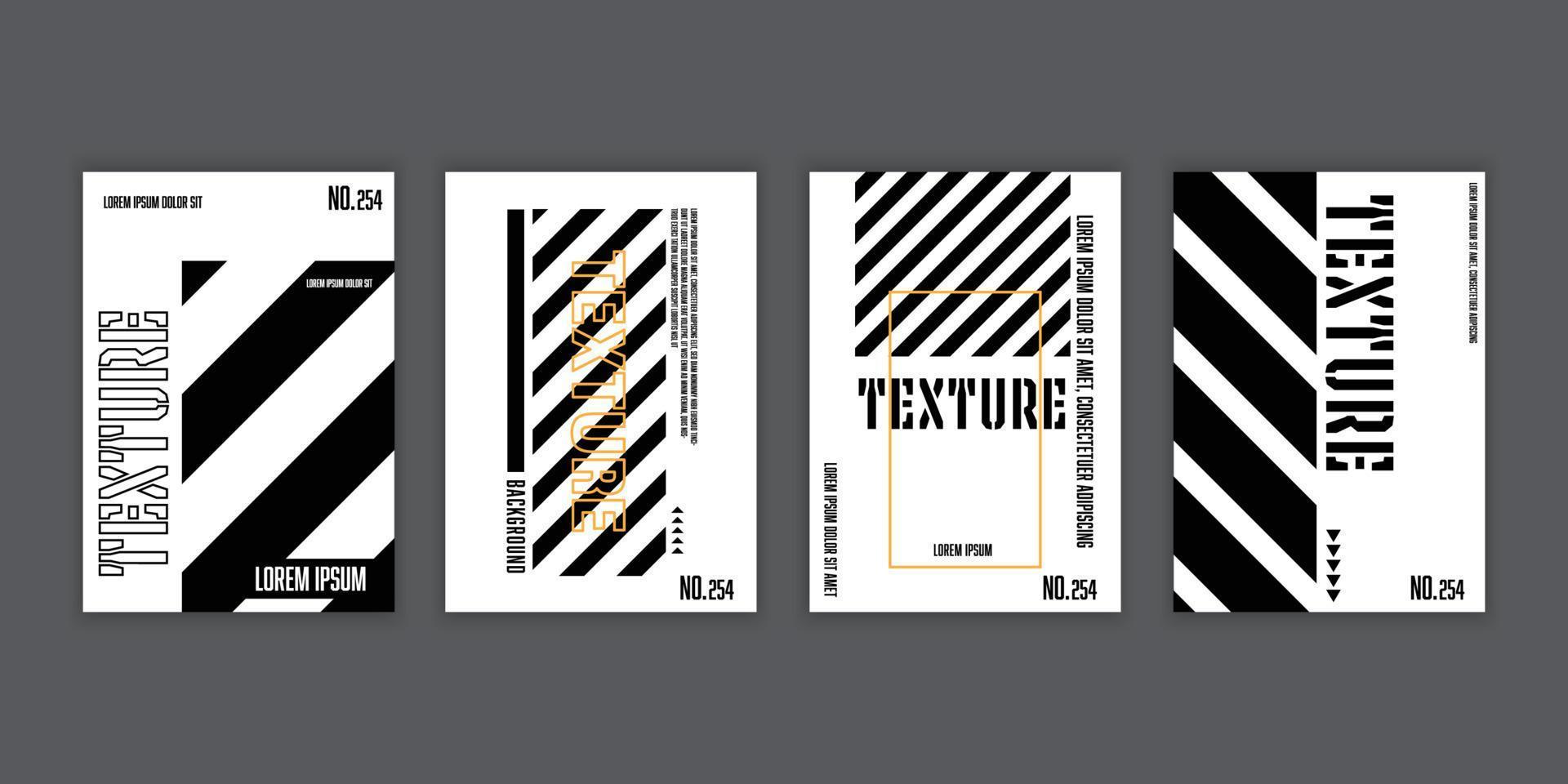 vector set zwart-wit sjabloon flyer, poster, boekomslag, tijdschrift en lay-out bijsluiter. patroon abstracte achtergrond ontwerpelement.