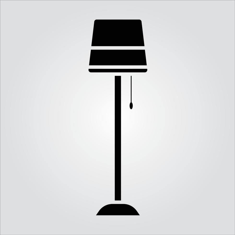 geïsoleerde glyph staande lamp pictogram schaalbare vectorafbeelding vector