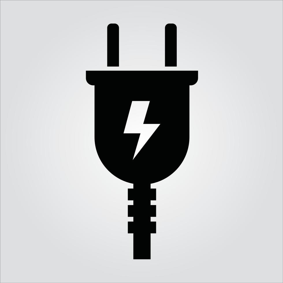 geïsoleerde glyph plug pictogram elektriciteit schaalbare vectorafbeelding vector