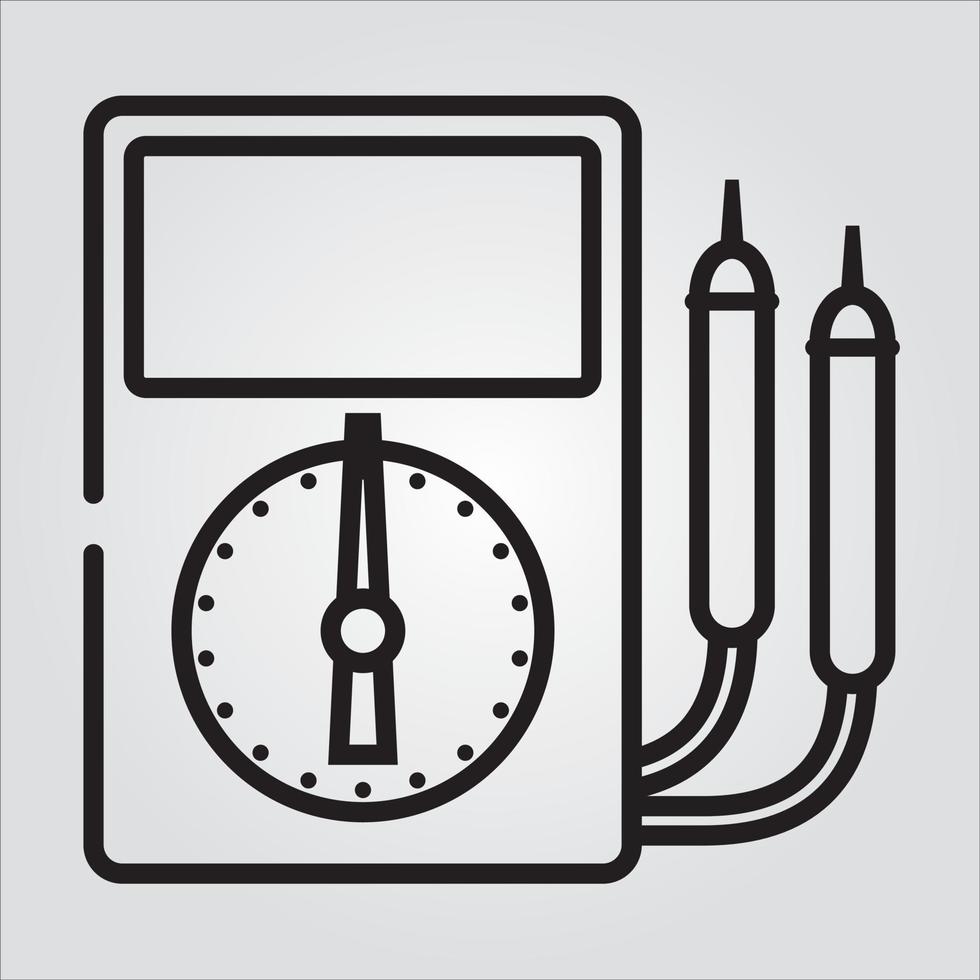 geïsoleerde schets ampèremeter pictogram elektriciteit schaalbare vectorafbeelding vector