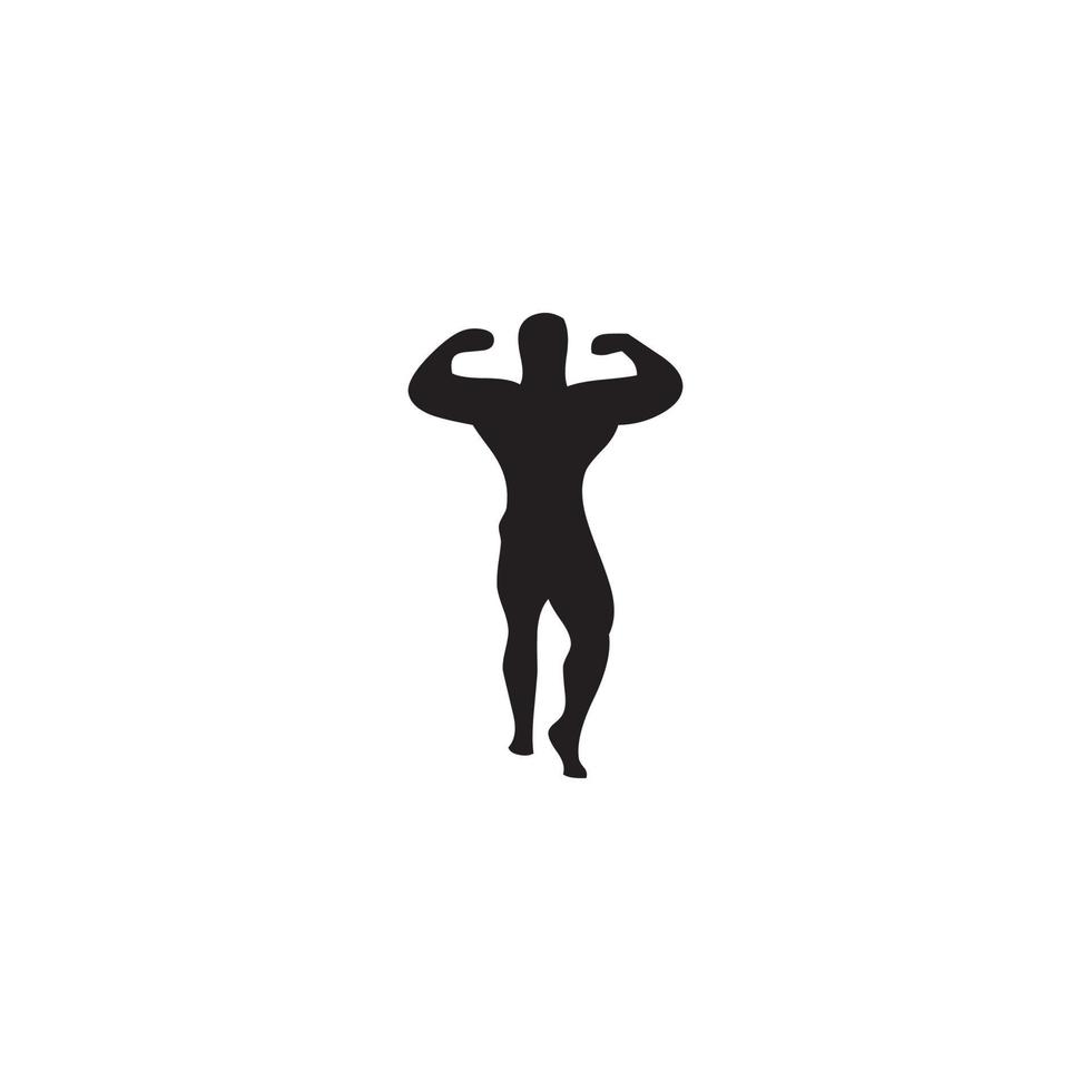 bodybuilder. vector silhouet tegen witte achtergrond