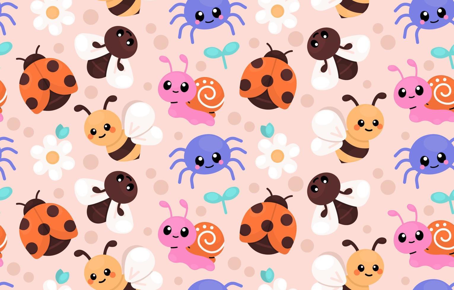 schattig insect naadloos patroon vector