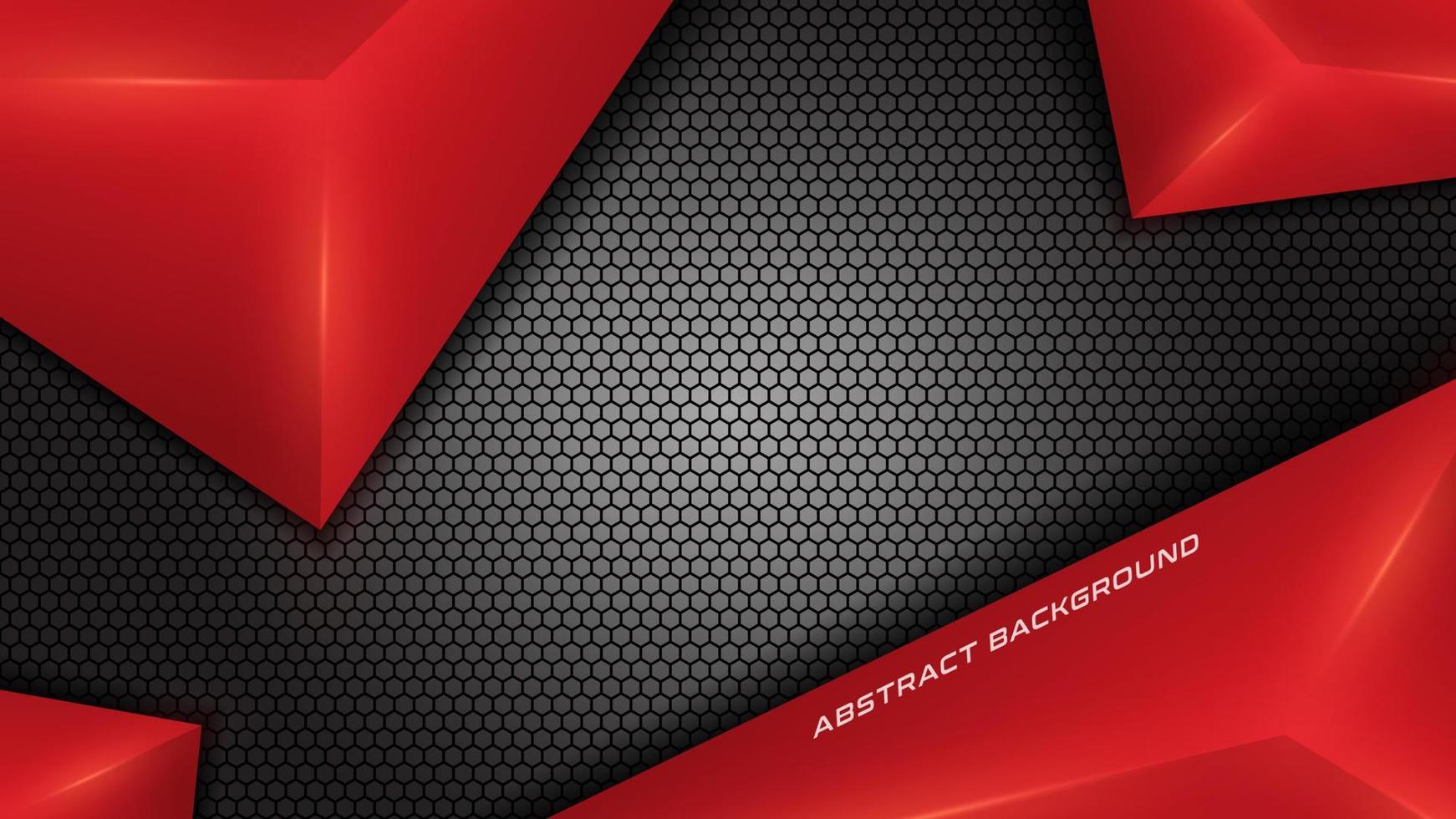 abstracte futuristische rode en grijze metalen gaming-achtergrond met moderne esport-vormen. vector ontwerpsjabloon technologie concept