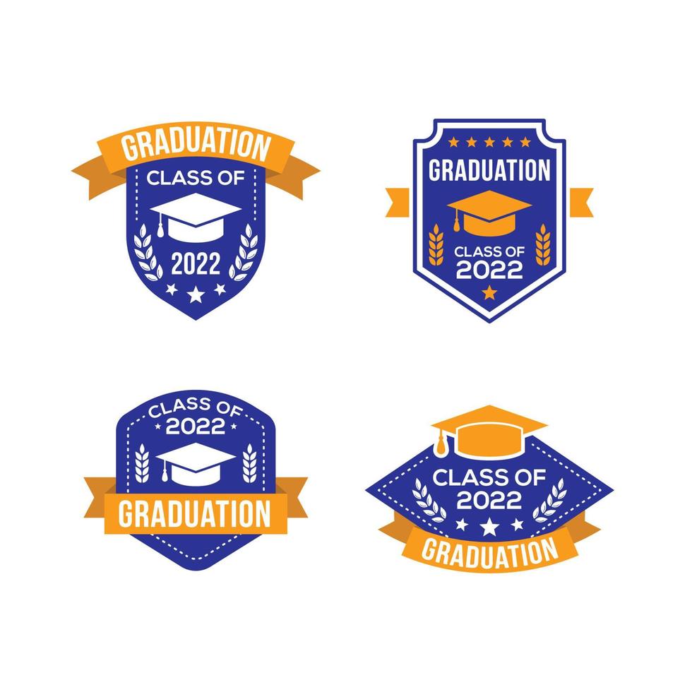 afstuderen gefeliciteerd senior school badge embleem illustratie geïsoleerde symbol vector